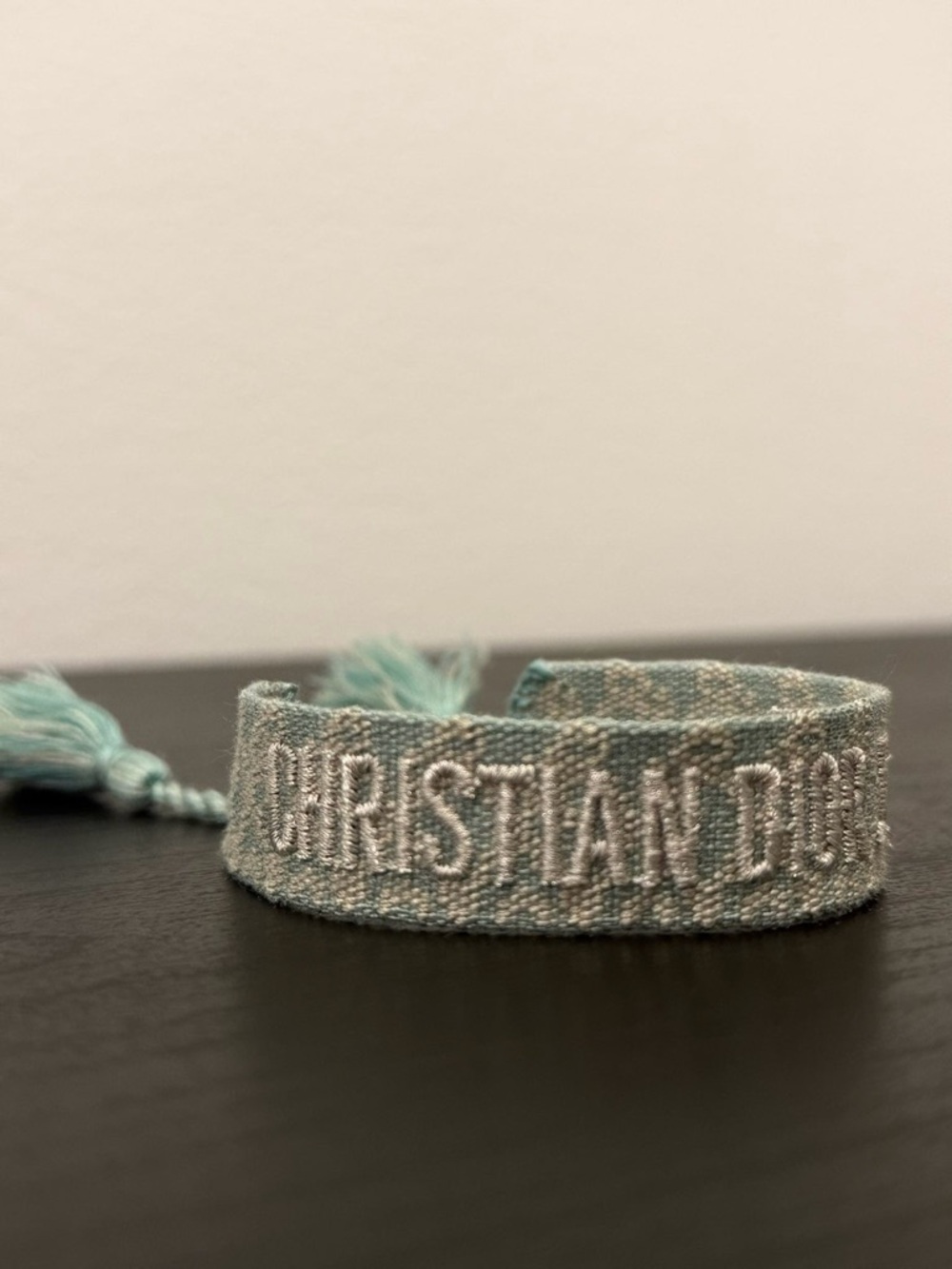 Christian Dior J’adior Green and white  flower partern cotton woven adjustable